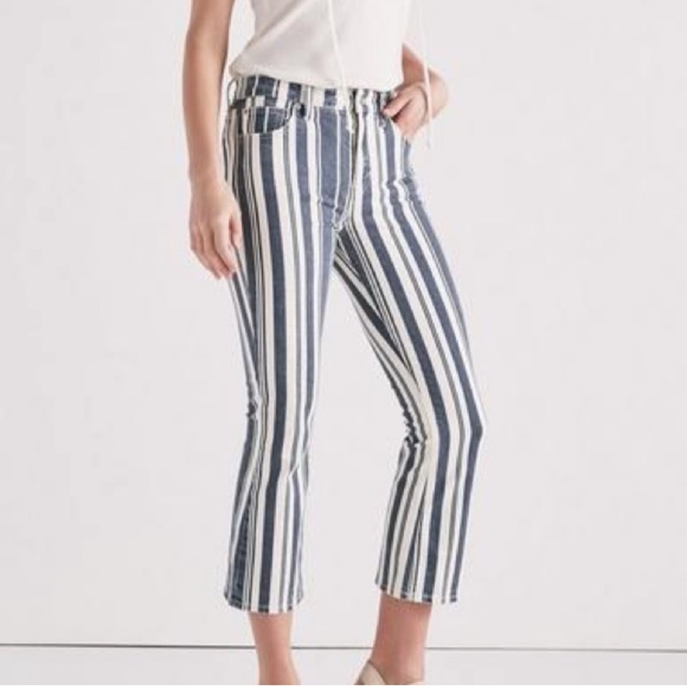 Lucky Brand Striped Bridgette Mini Boot Jeans